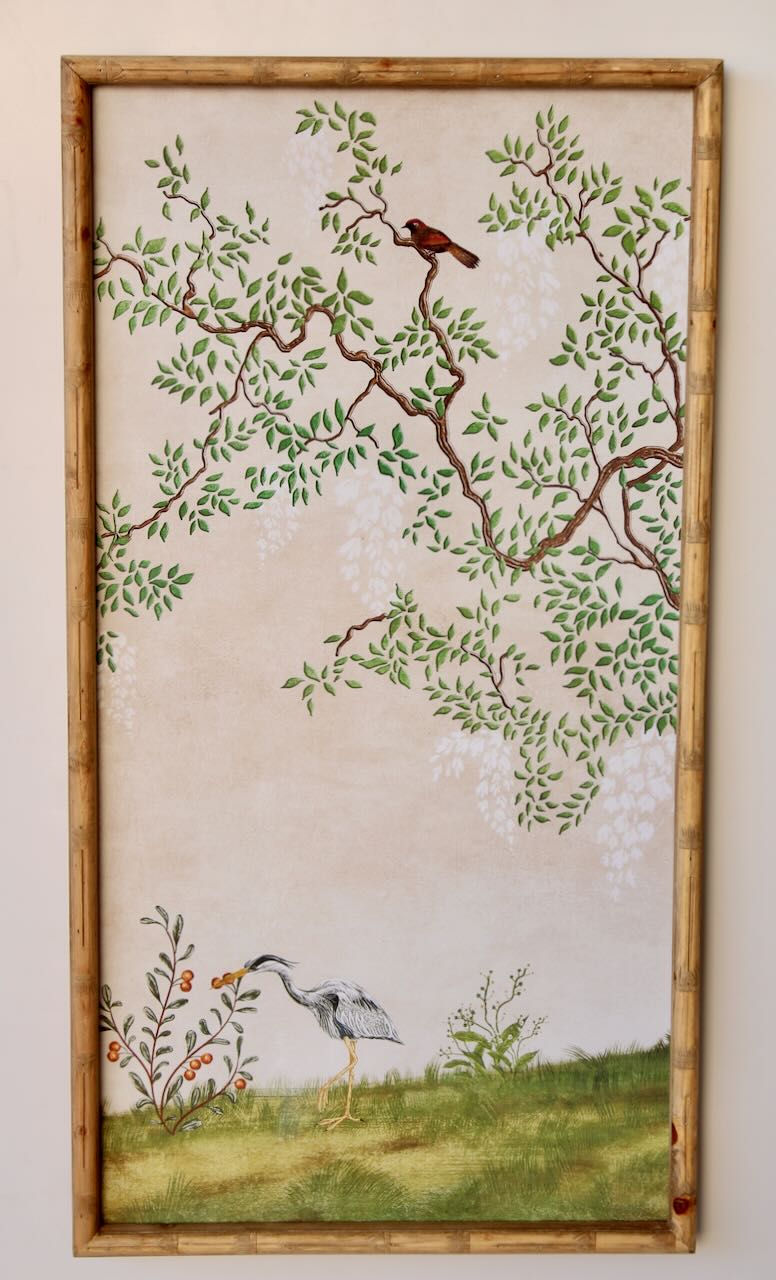 Pale Pink Bird Tree Chinoiserie Framed Picture